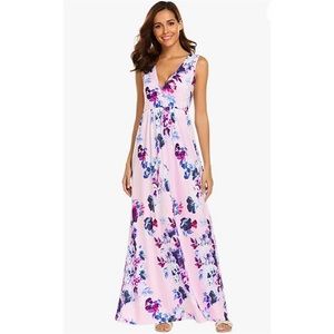Women’s Floral Printed Sleeveless Maxi dress Small